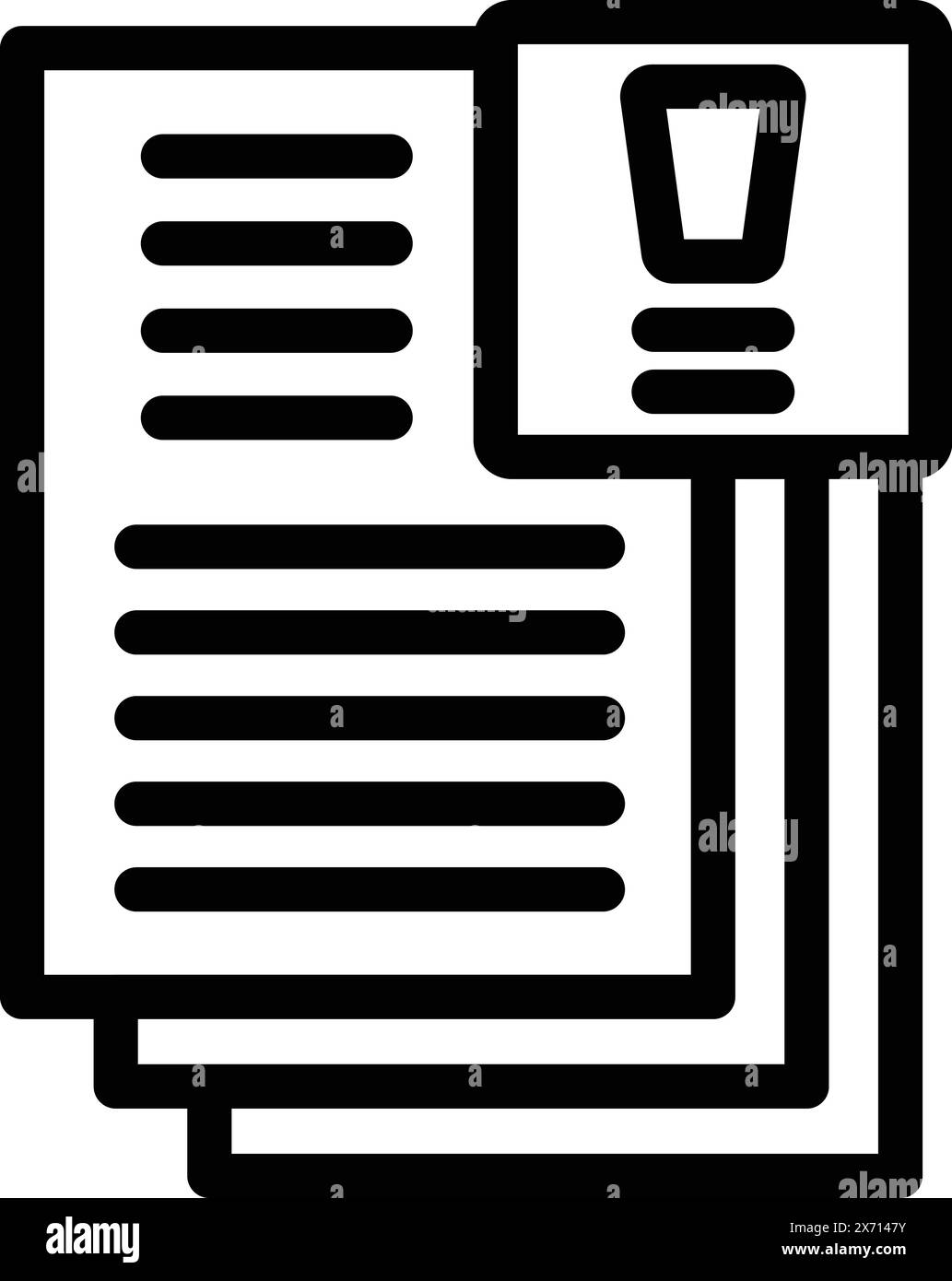 Vecteur de contour d'icône de documentation FAQ. Interroger les informations d'assistance. Retour sur la résolution des problèmes Illustration de Vecteur