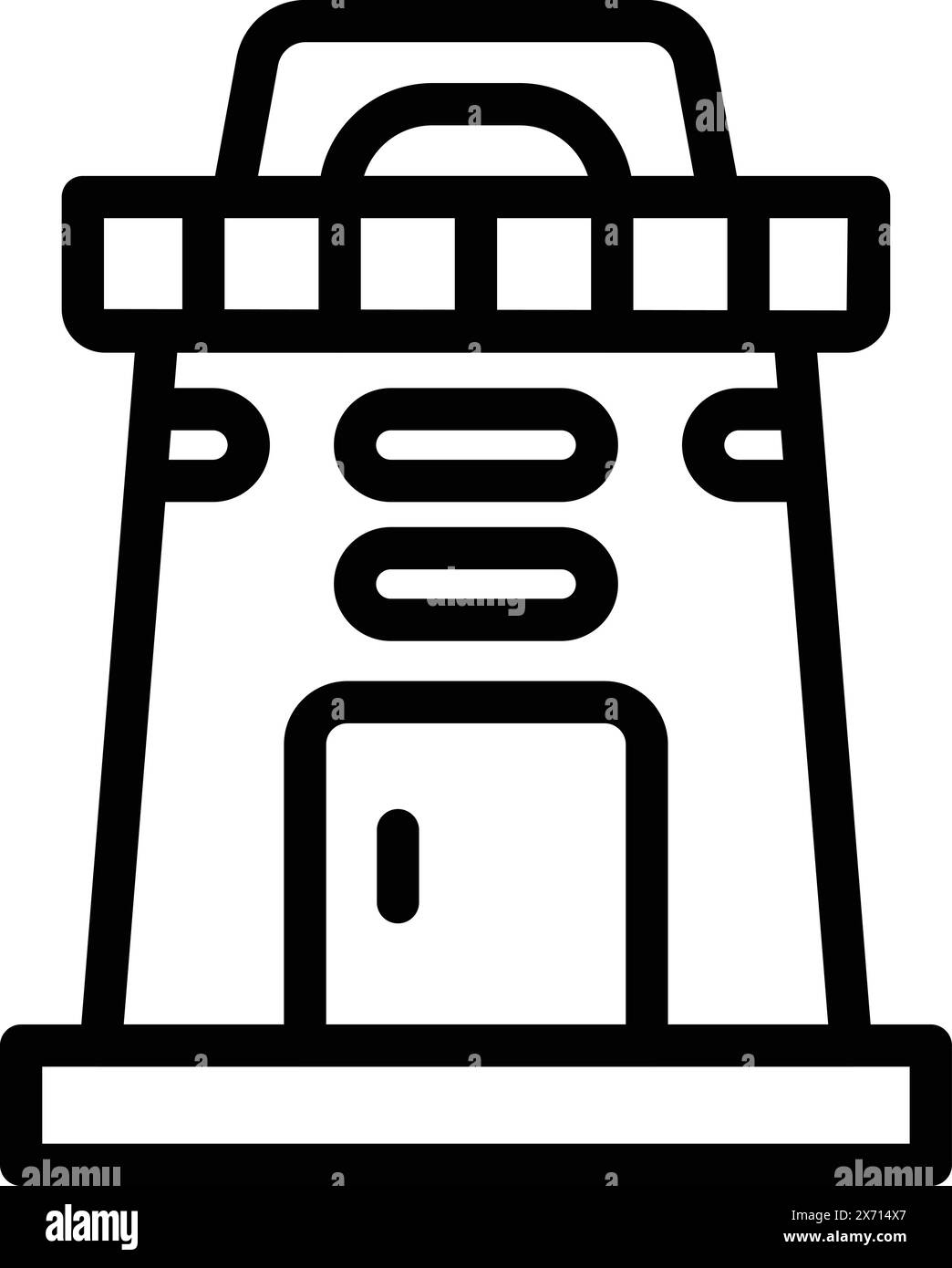 Vecteur de contour d'icône d'héritage de tour d'Islande. Architecture nordique. Célèbre symbole nordique Illustration de Vecteur