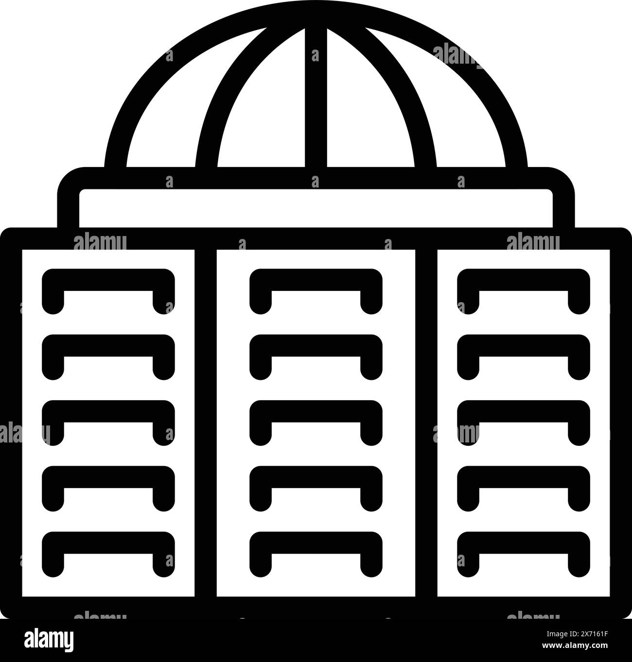 Vecteur de contour d'icône de monument d'Islande. Reykjavik point de repère. Destination touristique célèbre Illustration de Vecteur