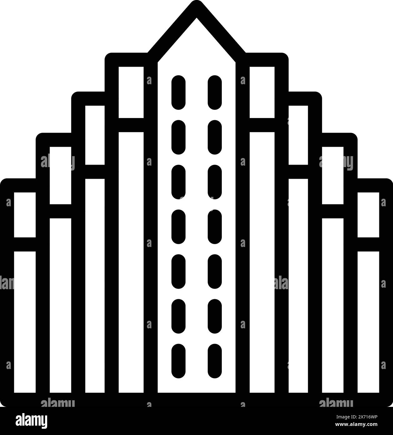 Vecteur de contour d'icône de repère célèbre Islande. Culture nordique traditionnelle. Construire un patrimoine célèbre Illustration de Vecteur