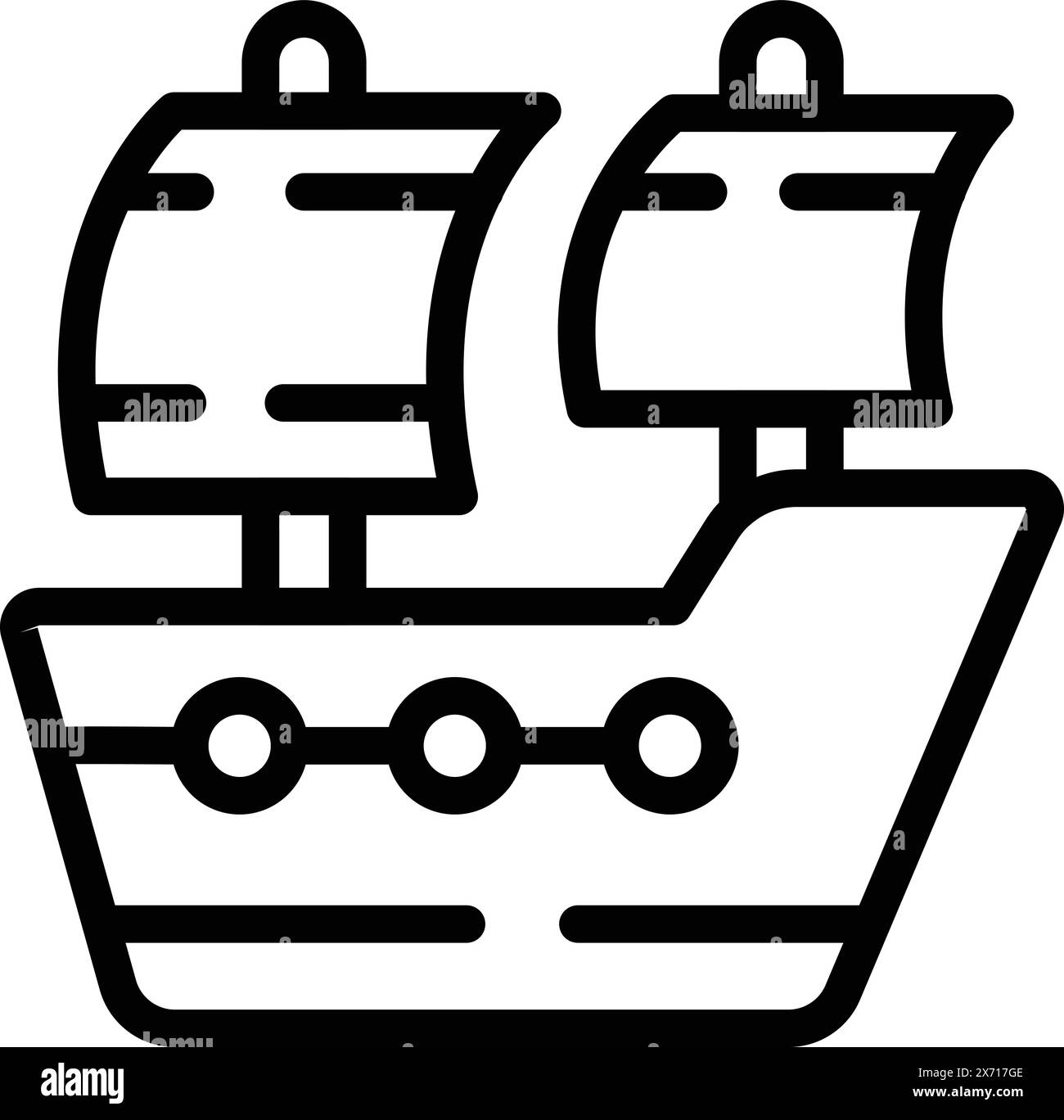 Vecteur de contour d'icône de voyage en bateau de Saint-Pétersbourg. Croisière sur la rivière Neva. Explorez les sites d'intérêt russes Illustration de Vecteur