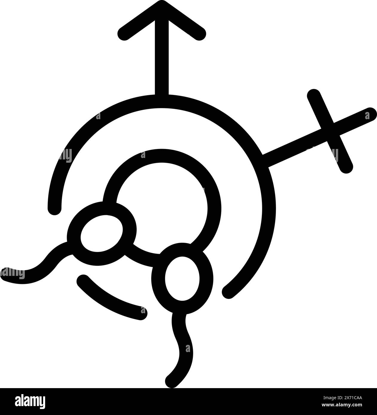 Icône de symbole inclusif de genre représentant la diversité, l'inclusion et l'égalité pour les identités unisexes, transgenres et non binaires Illustration de Vecteur