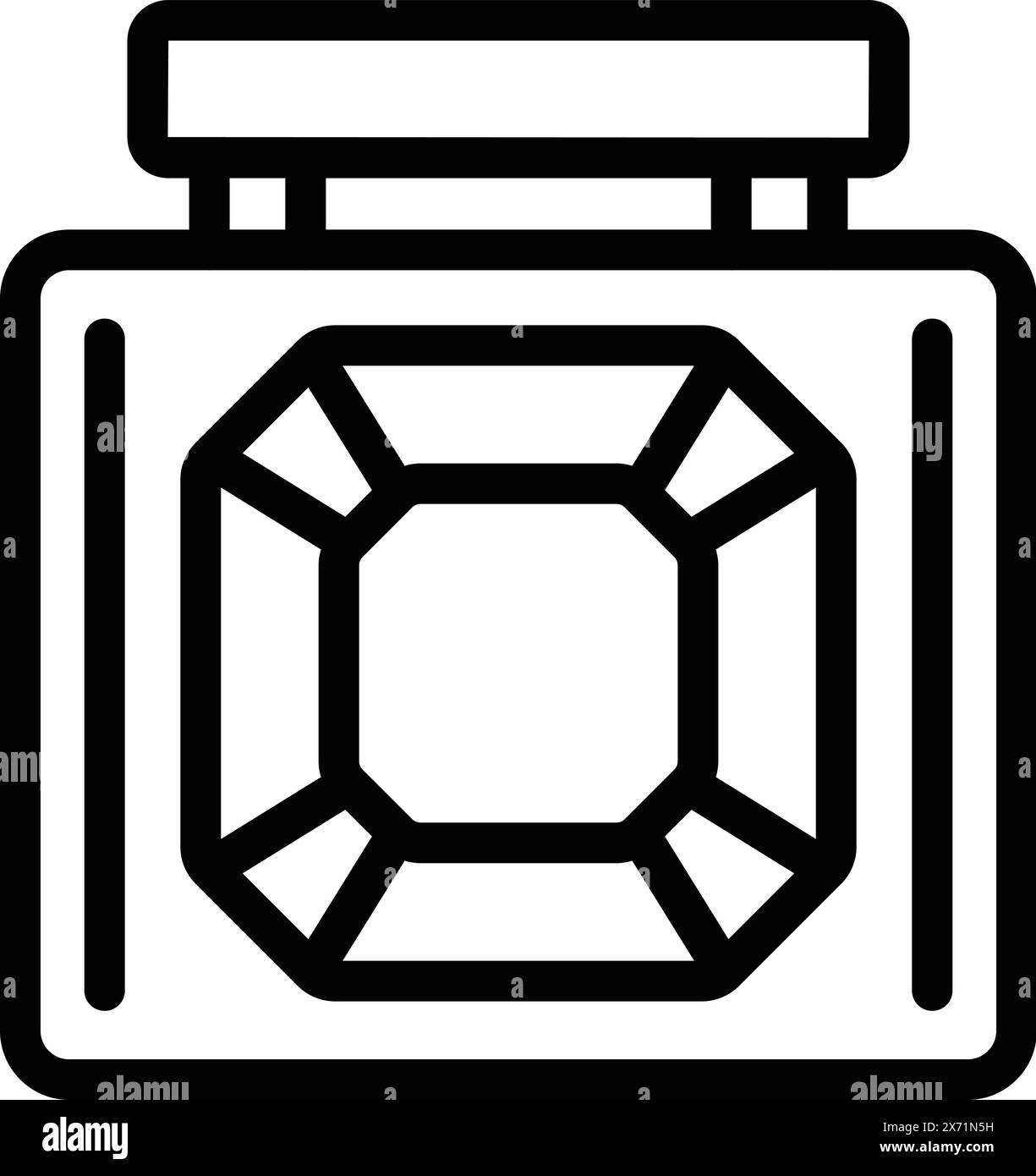 Dessin de ligne noir et blanc d'un flacon de parfum vintage orné adapté aux logos ou aux dessins de mode Illustration de Vecteur