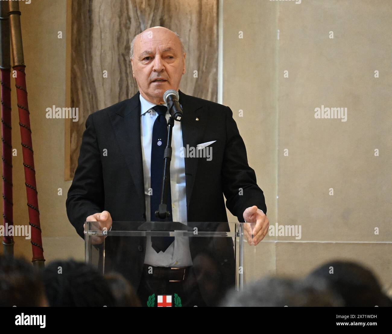 Milan, . 17 mai 2024. Milan, Italie Inter, 2024 champions italiens, reçoit le prix Ambrogino d'Oro au Palazzo Marino avec les managers et les joueurs sur la photo : Giuseppe Marotta AD Sport crédit : Agence photo indépendante/Alamy Live News Banque D'Images