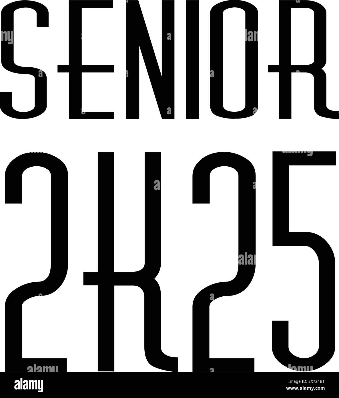 Classe de 2025, lettrage de mot bannière de script Congrats modèle de graduation pour le design party lycée ou collège, lettrage diplômé avec casquette académique Illustration de Vecteur