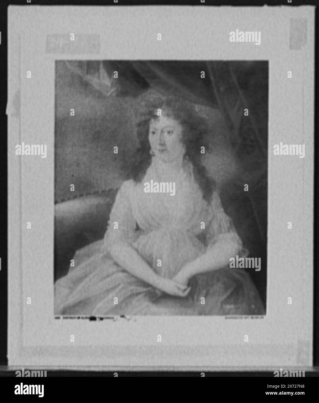 Elizabeth Tuckerman Salisbury, à 18 ans, portrait de trois quarts, titre conçu par catalogeur ; légende sur négatif : Portrait d'Eliza. Tuckerman (à 18 ans)., photographie d'un tableau au Worcester Art Museum., Detroit Publishing Co. No. M 96., Gift ; State Historical Society of Colorado ; 1949, Salisbury, Elizabeth Tuckerman, 1768-1851. Banque D'Images