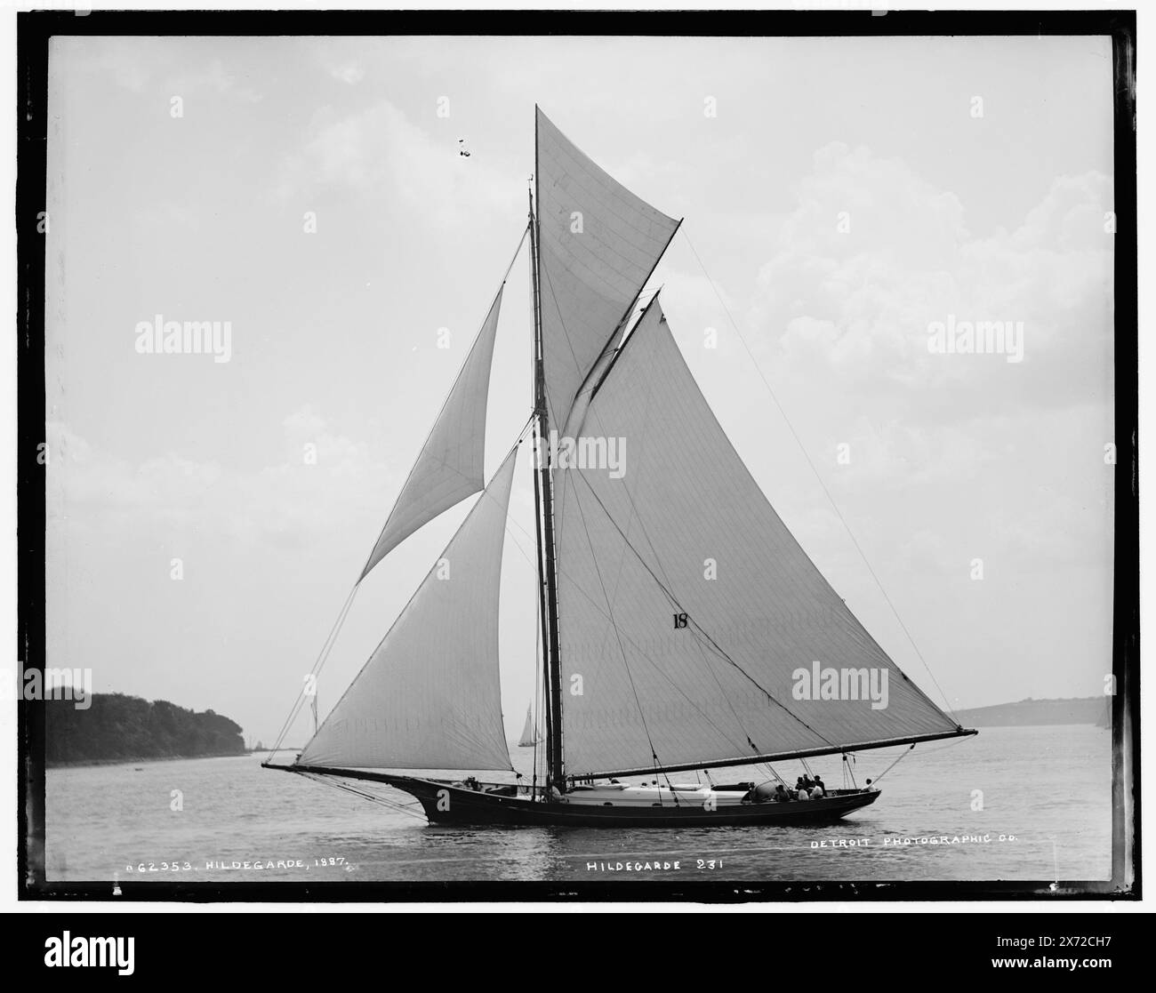 Hildegarde, attribution basée sur le style du titre et de la numérotation., '231' et 'Detroit Photographic Co.' sur négatif., No Detroit Publishing Co., Gift ; State Historical Society of Colorado ; 1949, Hildegarde (Yacht) , Yachts. Banque D'Images