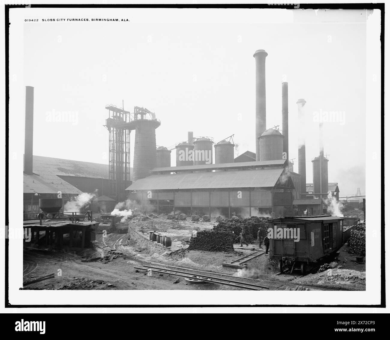 Sloss City Furnaces, Birmingham, Ala., Detroit Publishing Co. No. 019422., Gift ; State Historical Society of Colorado ; 1949, Industrial Facilities. , Industrie du fer. , Fours. , États-Unis, Alabama, Birmingham. Banque D'Images