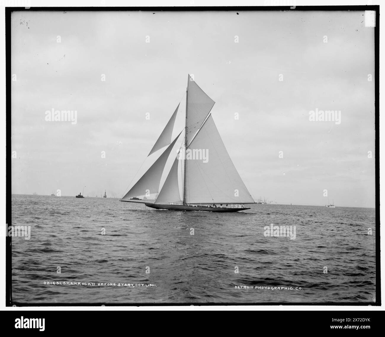 Shamrock II avant le début, '502' sur négatif., Detroit Publishing Co. No. 021631., Gift ; State Historical Society of Colorado ; 1949, Shamrock II (Yacht), America's Cup races. , Yachts. , Régates. Banque D'Images
