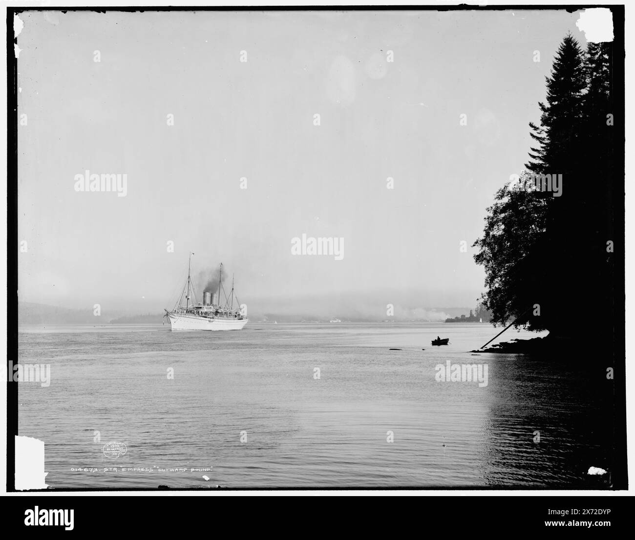Str. Empress, Outward Bound, locale basée sur Detroit, catalogue J Supplement (1901-1906)., 'A 1095' on Negative., Detroit Publishing Co. No. 014673., Gift ; State Historical Society of Colorado ; 1949, Empress of China (Steamship : 1891-1911), Ships. , Canada, Colombie-Britannique, Vancouver. Banque D'Images