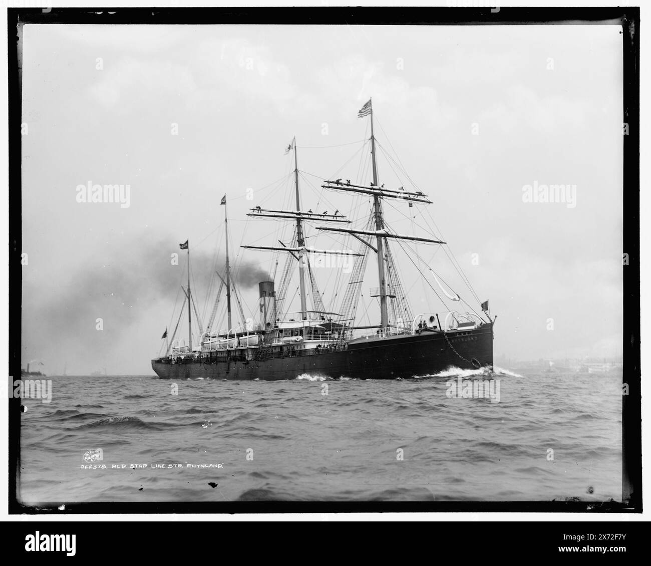 Red Star Line Rhynland, attribution basée sur le style du titre et de la numérotation., Detroit Publishing Co. No. 022378., Gift ; State Historical Society of Colorado ; 1949, Rhynland (Ocean liner), Ocean liners. Banque D'Images