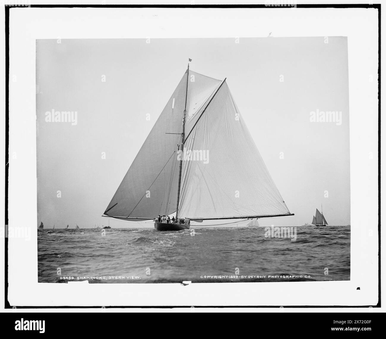 Shamrock I, vue arrière, Detroit Publishing Co. 05489., Gift ; State Historical Society of Colorado ; 1949, Shamrock I (Yacht) , America's Cup races. , Yachts. Banque D'Images