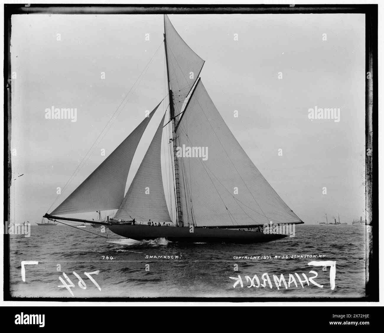 Shamrock, '764' sur négatif., No Detroit Publishing Co., Gift ; State Historical Society of Colorado ; 1949, Shamrock I (Yacht) , America's Cup races. , Yachts. , États-Unis, New York (État) Banque D'Images