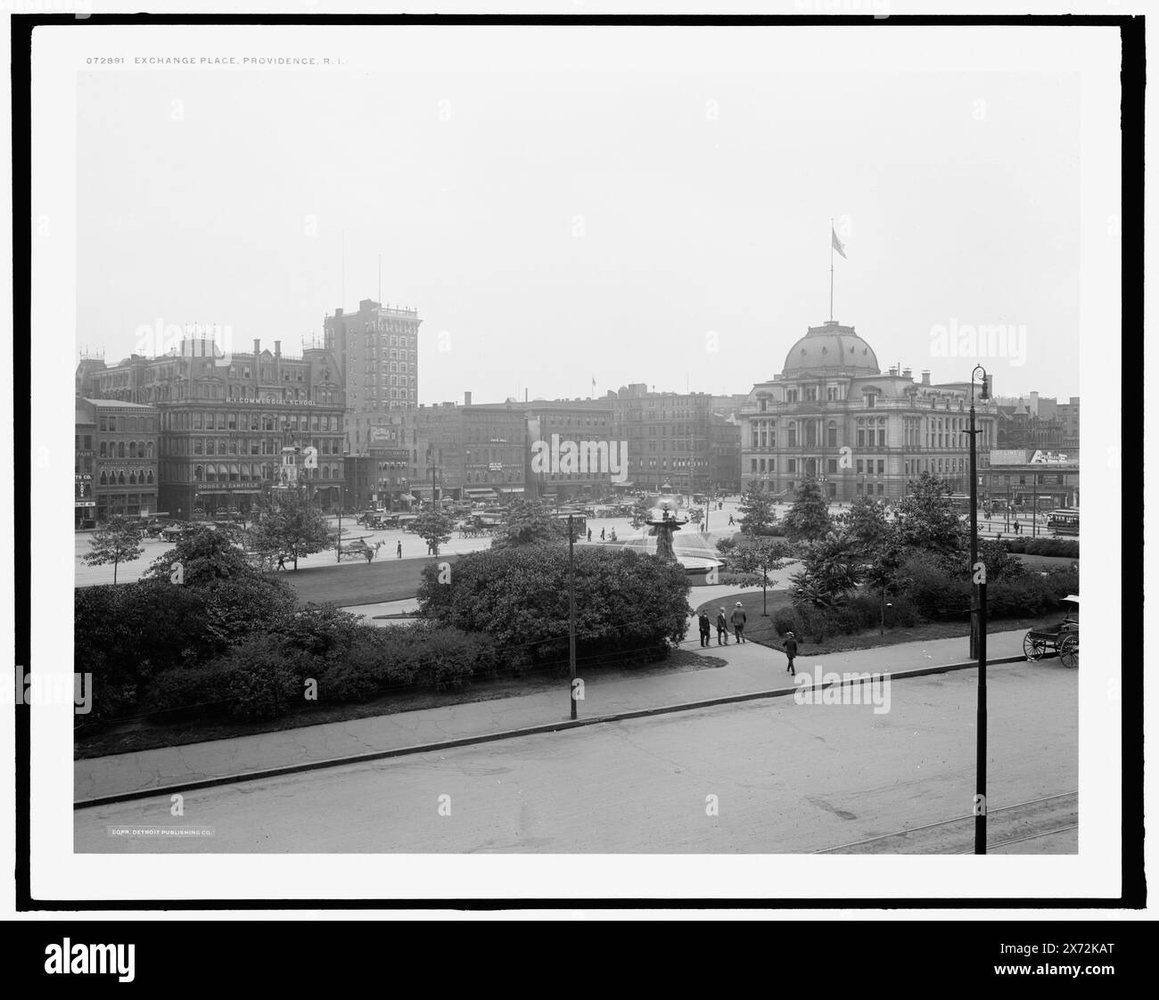 Exchange place, Providence, R.I., 'MCC 734' on Negative., Detroit Publishing Co. No. 072891., Gift ; State Historical Society of Colorado ; 1949, Plazas. , États-Unis, Rhode Island, Providence. Banque D'Images