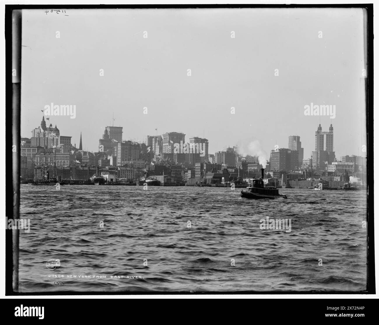New York depuis East River, Detroit Publishing Co. no. 011504., Gift ; State Historical Society of Colorado ; 1949, United States, New York (State), New York. Banque D'Images