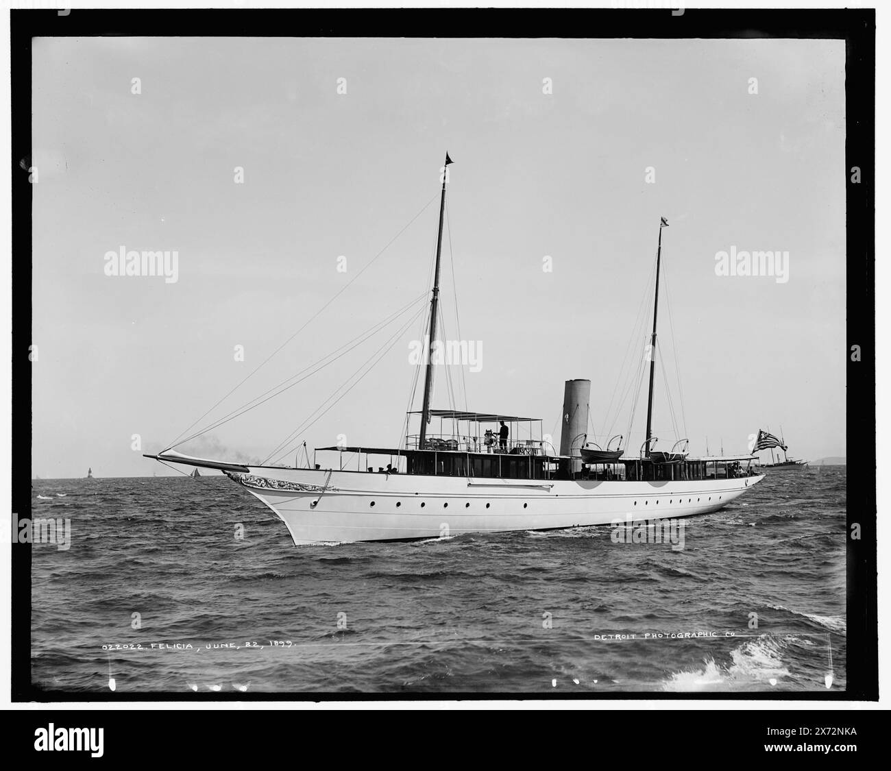 Felicia, attribution basée sur le style du titre et de la numérotation., 'N.Y. Reg.' [New York Regatta] et '661' sur négatif., Detroit Publishing Co. No. 022022., cadeau ; State Historical Society of Colorado ; 1949, Felicia (yacht à vapeur), yachts à vapeur. , Régates. Banque D'Images