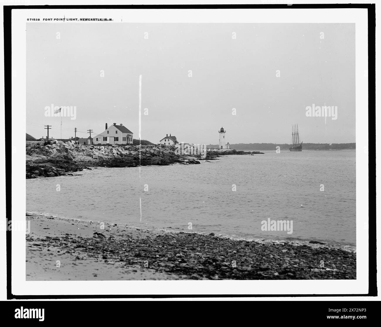 Fort point Light, Newcastle sic, N.H., Detroit Publishing Co. No. 071528., Gift ; State Historical Society of Colorado ; 1949, Lighthouses. , Capes (côtes) , États-Unis, New Hampshire, New Castle. Banque D'Images
