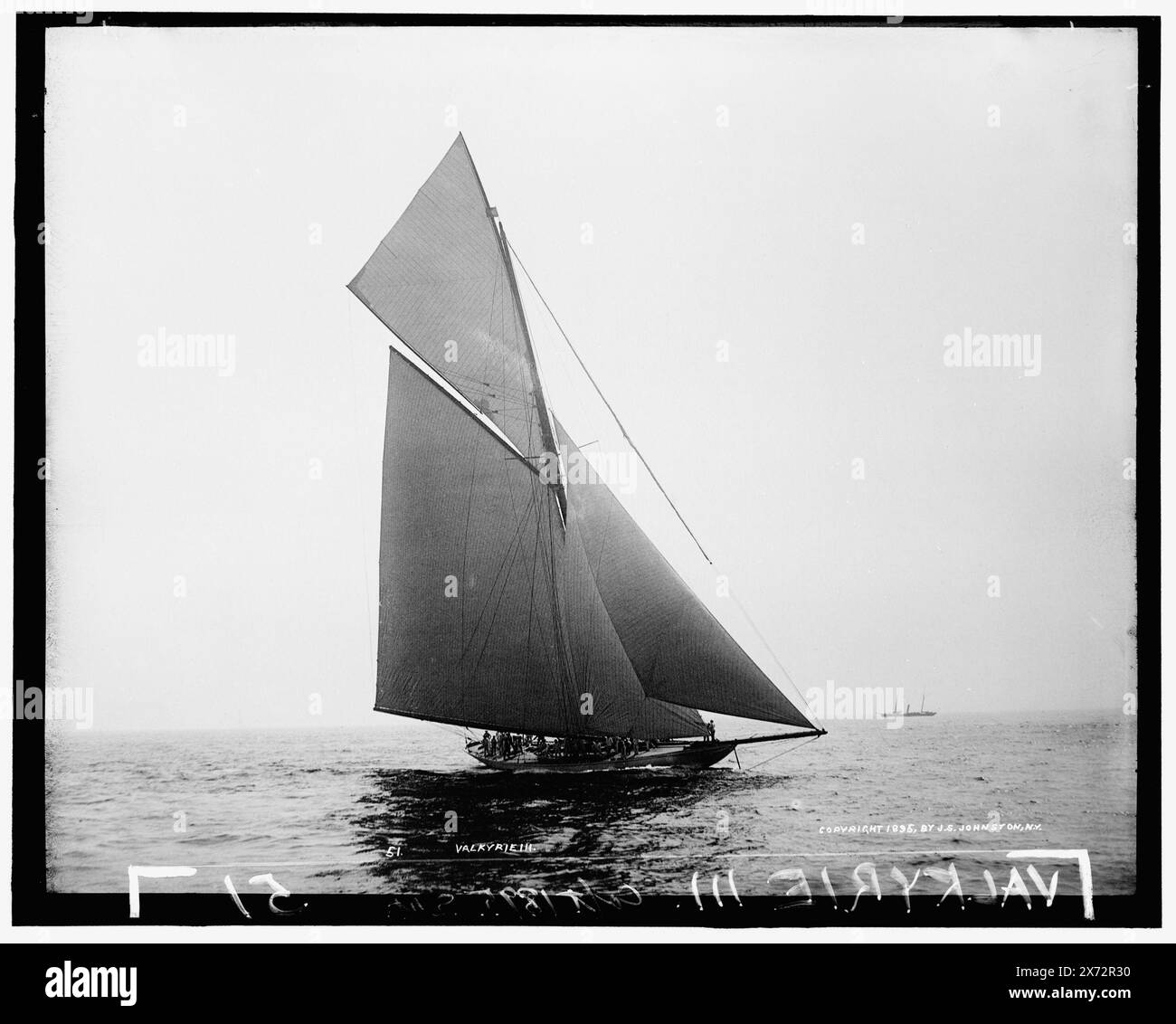 Valkyrie III, probablement America's Cup races., '51' et 'Johnston' on Negative., No Detroit Publishing Co., Gift ; State Historical Society of Colorado ; 1949, Valkyrie III (Yacht), America's Cup races. , Yachts. Banque D'Images