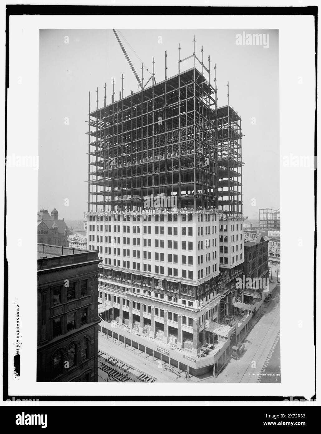 Dime Savings Bank Building, Detroit, Mich., Detroit Publishing Co. No. 072802., Gift ; State Historical Society of Colorado ; 1949, Office Buildings. , Industrie de la construction. , États-Unis, Michigan, Detroit. Banque D'Images
