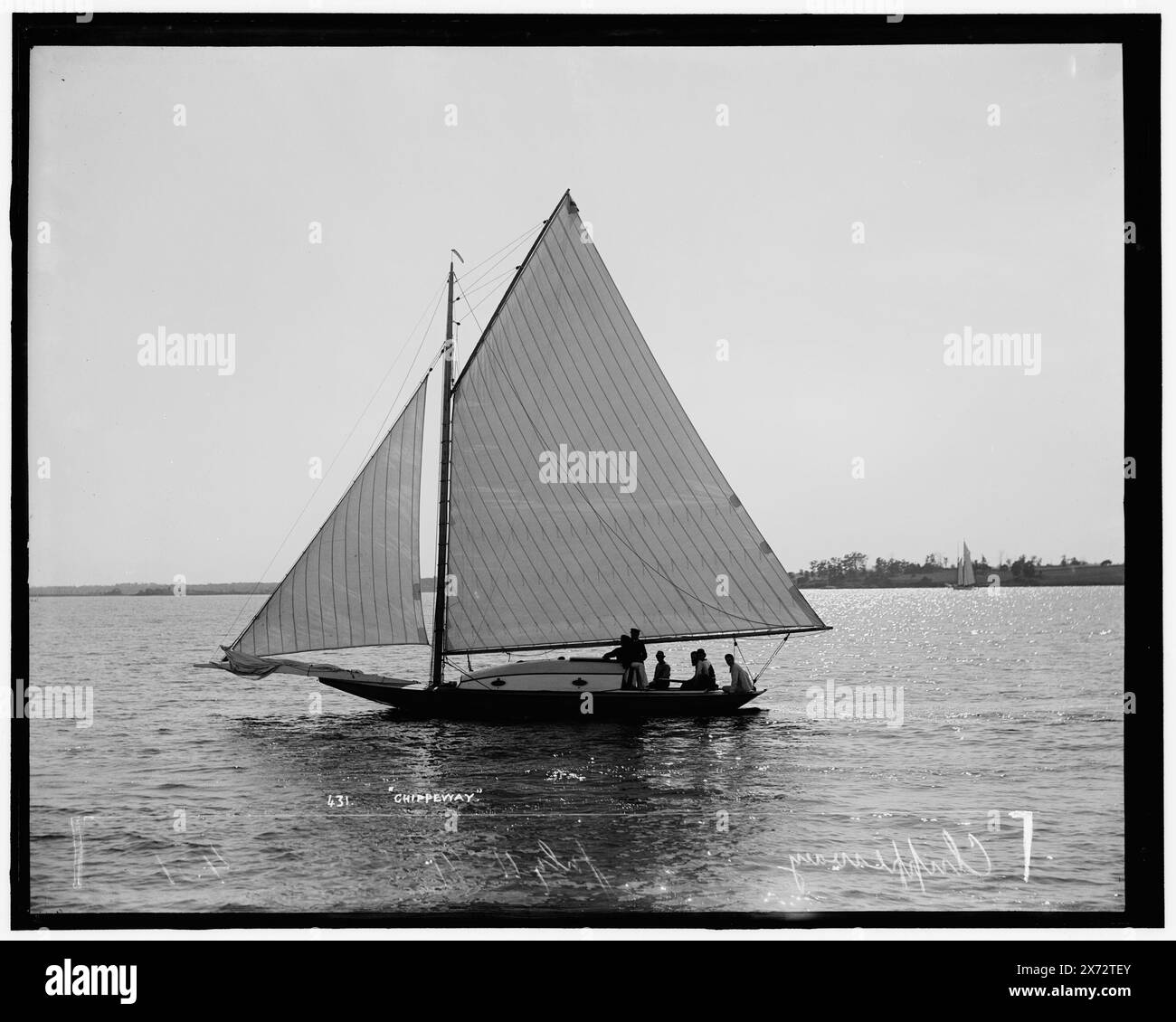 Chippeway, attribution basée sur le style du titre et la numérotation., '431' sur négatif., No Detroit Publishing Co. no., cadeau ; State Historical Society of Colorado ; 1949, Chippeway (Yacht) , Yachts. Banque D'Images