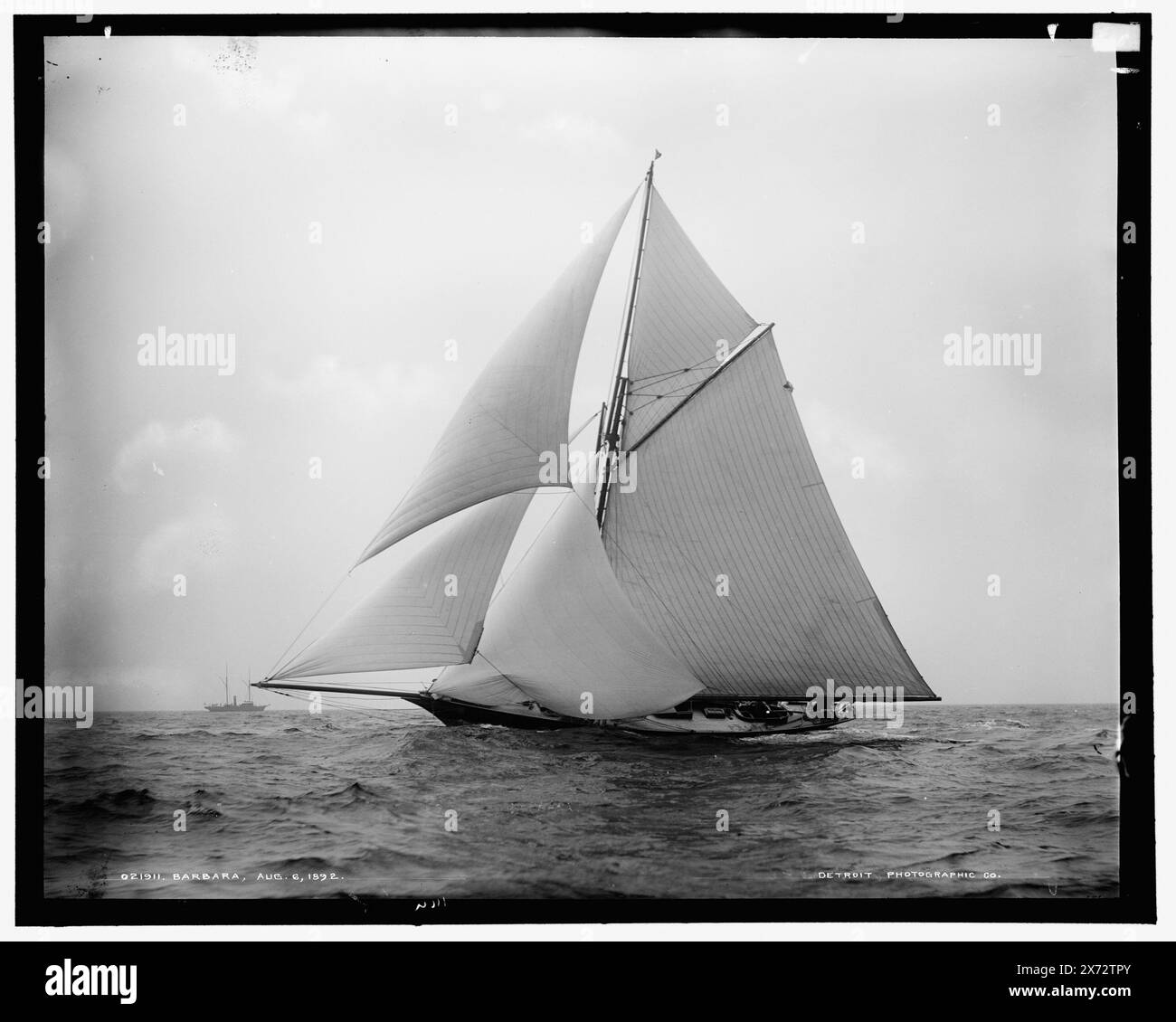 Barbara, attribution basée sur le style du titre et de la numérotation., '20' et '488' sur négatif., Detroit Publishing Co. No. 021911., Gift ; State Historical Society of Colorado ; 1949, Barbara (Yacht), Yachts. Banque D'Images