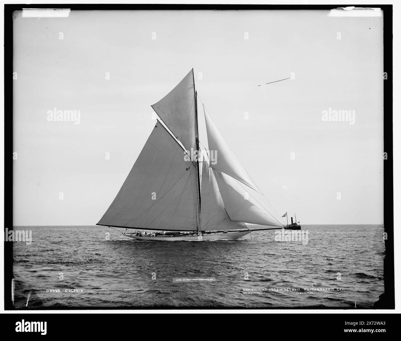 Colonia, date d'exécution de Detroit, catalogue F (1899)., Detroit Publishing Co. No. 05698., cadeau ; State Historical Society of Colorado ; 1949, Colonia (Yacht) , America's Cup races. , Yachts. Banque D'Images