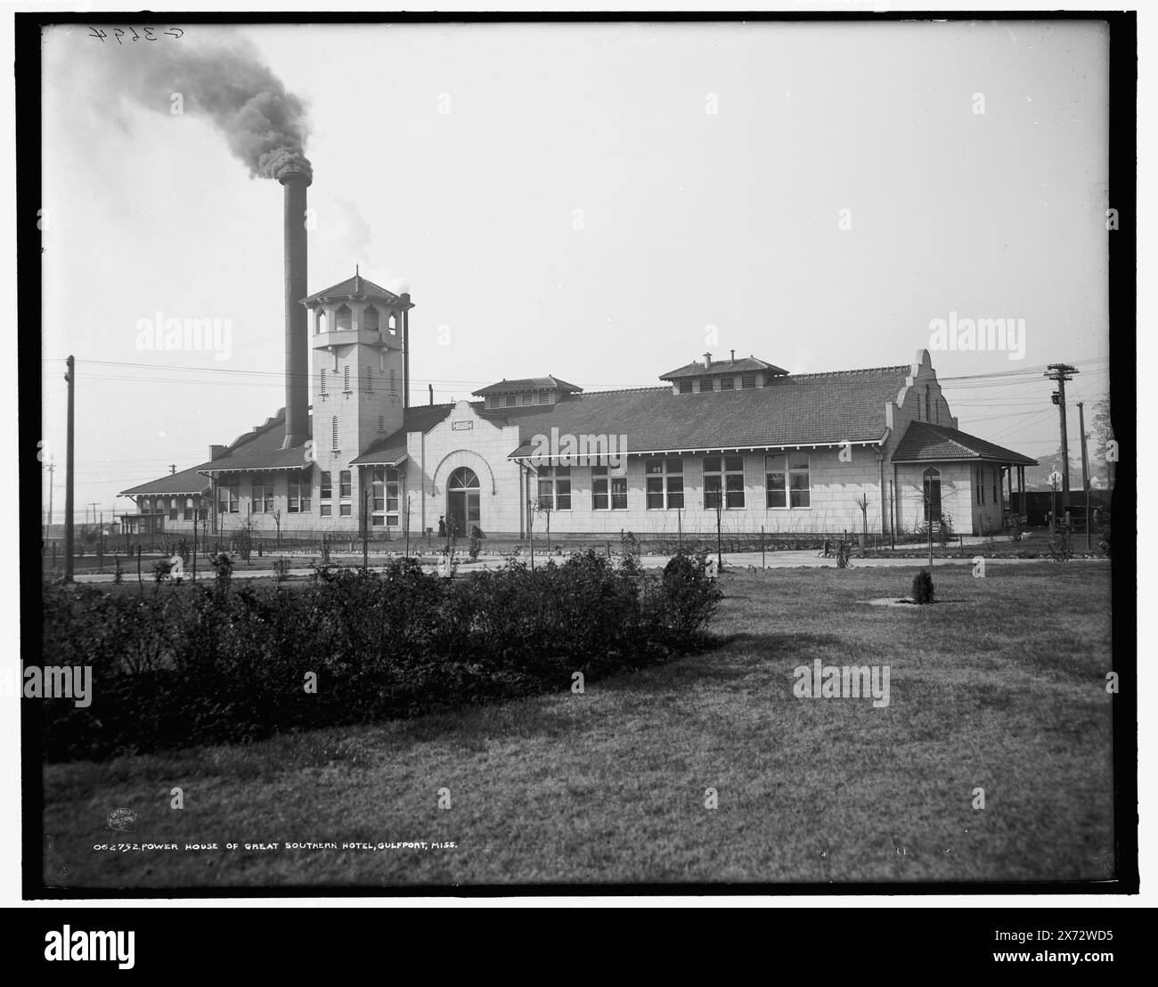 Power House of Great Southern Hotel, Gulfport, Miss., 'G 3694' sur négatif., Detroit Publishing Co. No. 062752., Gift ; State Historical Society of Colorado ; 1949, Hôtels. , Centrales électriques. , États-Unis, Mississippi, Gulfport. Banque D'Images