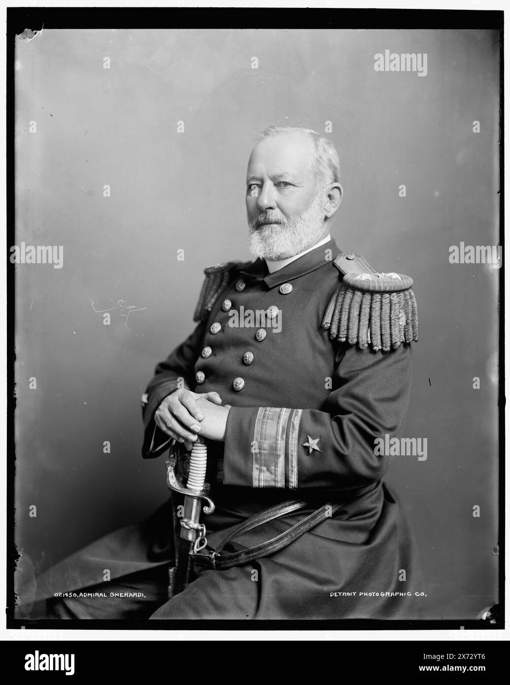 Amiral Gherardi, date basée sur Detroit, catalogue J (1901)., '103' sur négatif., Detroit Publishing Co. No. 021450., Gift ; State Historical Society of Colorado ; 1949, Gherardi, Bancroft,, 1832-1903. , États-Unis., Navy. , Amiraux, américain. Banque D'Images