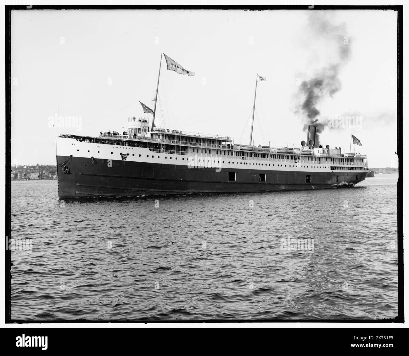 Str. Juniata, titre de veste., Detroit Publishing Co. No. 021877., Gift ; State Historical Society of Colorado ; 1949, Juniata (Steamship), Ships. Banque D'Images