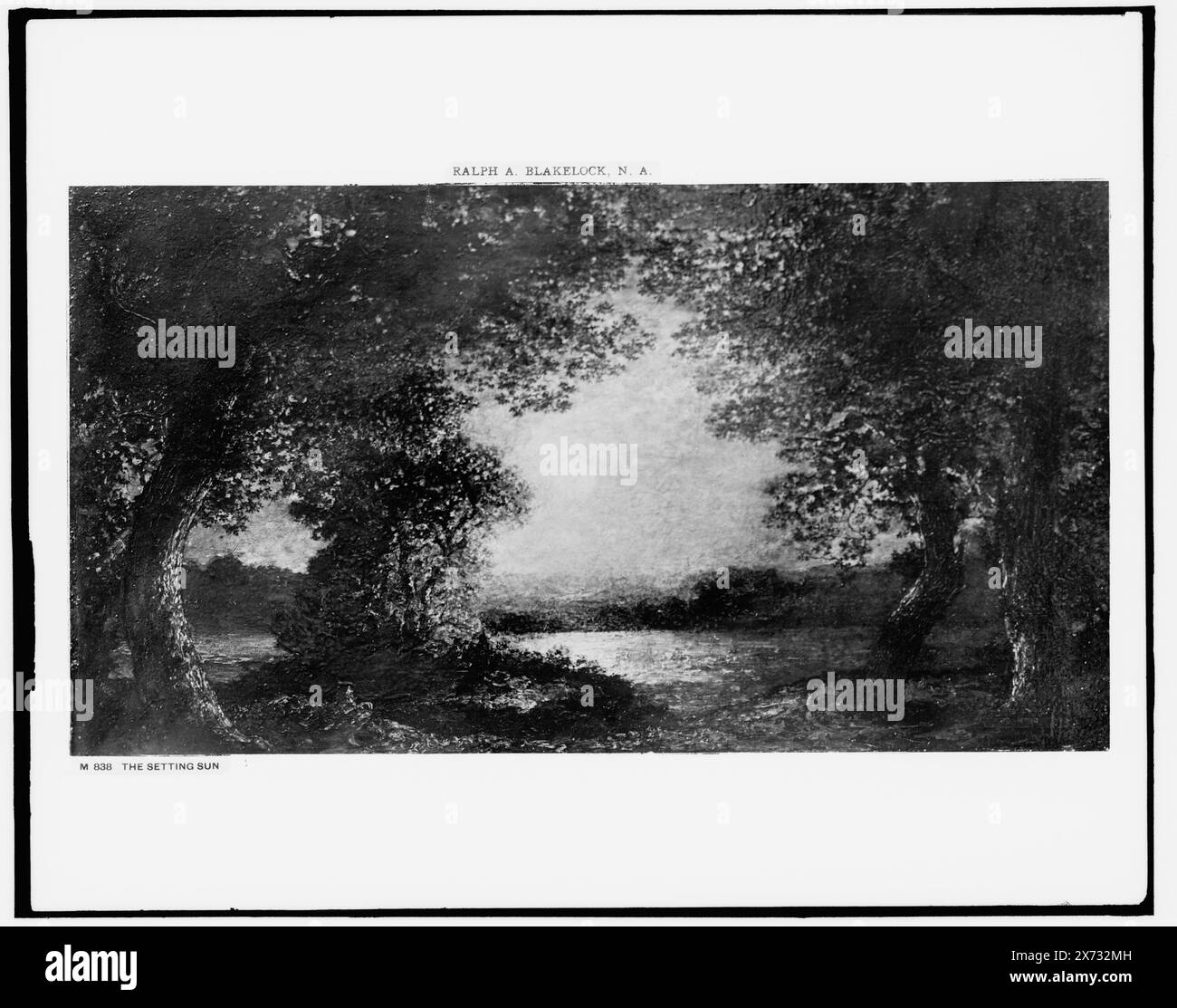Le soleil couchant, photographie d'un tableau., Detroit Publishing Co. No. M 838., cadeau ; State Historical Society of Colorado ; 1949, Sunrise & Sunsets. Banque D'Images