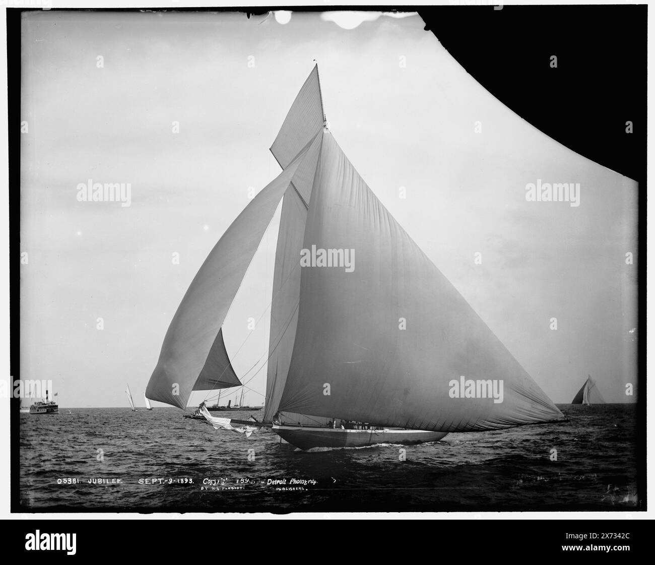 Jubilee, Detroit Publishing Co. No. 05381., cadeau ; State Historical Society of Colorado ; 1949, Jubilee (Yacht) , America's Cup races. , Yachts. , Régates. Banque D'Images