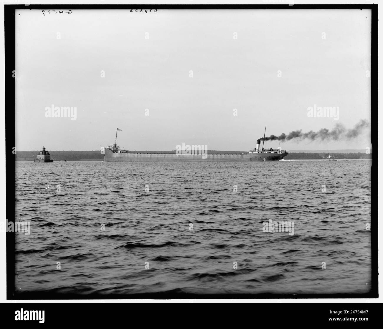 S.S. Thomas F. Cole, transparent en verre correspondant (avec le même code de série) disponible sur le cadre du vidéodisque 1A-30719., titre de la veste., locale basée sur négatif D4-34804., 'G 4579' sur négatif et transparent., Detroit Publishing Co. No. 034803., Gift ; State Historical Society of Colorado ; 1949, Thomas F. Cole (cargo), Cargo Ships. , États-Unis, Michigan, Sault Sainte Marie. Banque D'Images