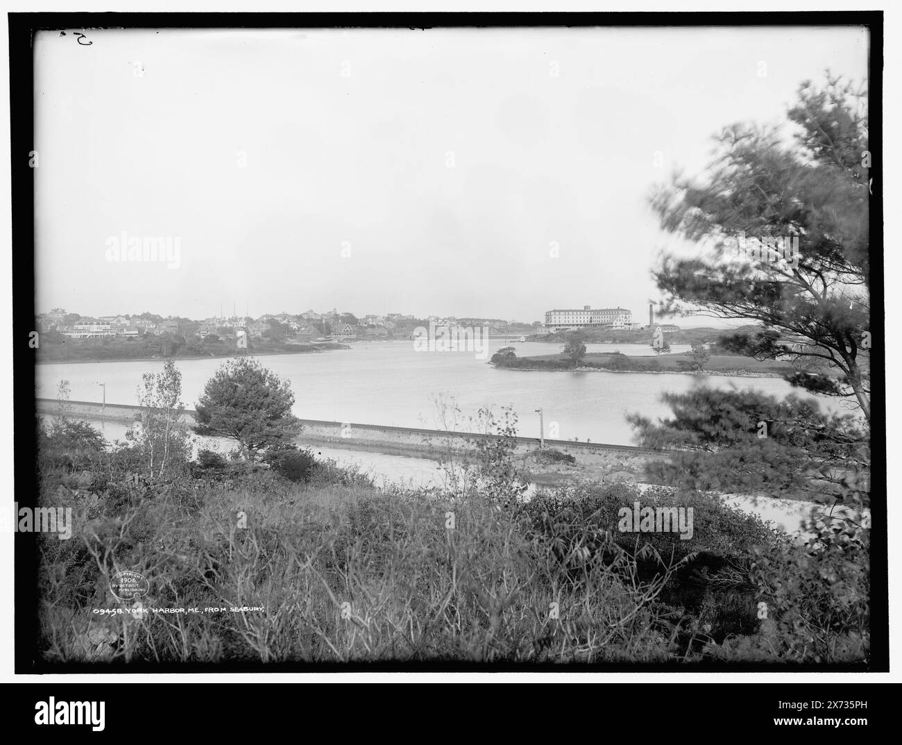 York Harbor, Maine, de Seabury, '5' sur négatif., Detroit Publishing Co. No. 09458., Gift ; State Historical Society of Colorado ; 1949, Harbors. , États-Unis, Maine, York Harbor. Banque D'Images