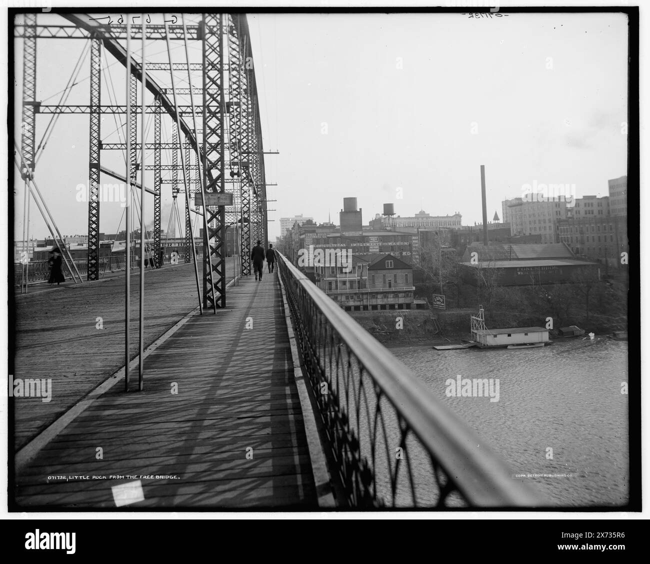 Little Rock, du Free Bridge, 'G 6765' sur négatif., Detroit Publishing Co. No. 071732., Gift ; State Historical Society of Colorado ; 1949, Bridges. , États-Unis, Arkansas, Little Rock. Banque D'Images