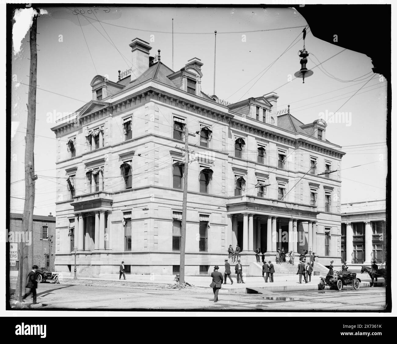 Maison de douane américaine et bureau de poste, Pensacola, Floride, titre de veste., 'G 7002' sur négatif., Detroit Publishing Co. No. 039600., Gift ; State Historical Society of Colorado ; 1949, Post Offices. , Customhouses. , États-Unis, Floride, Pensacola. Banque D'Images