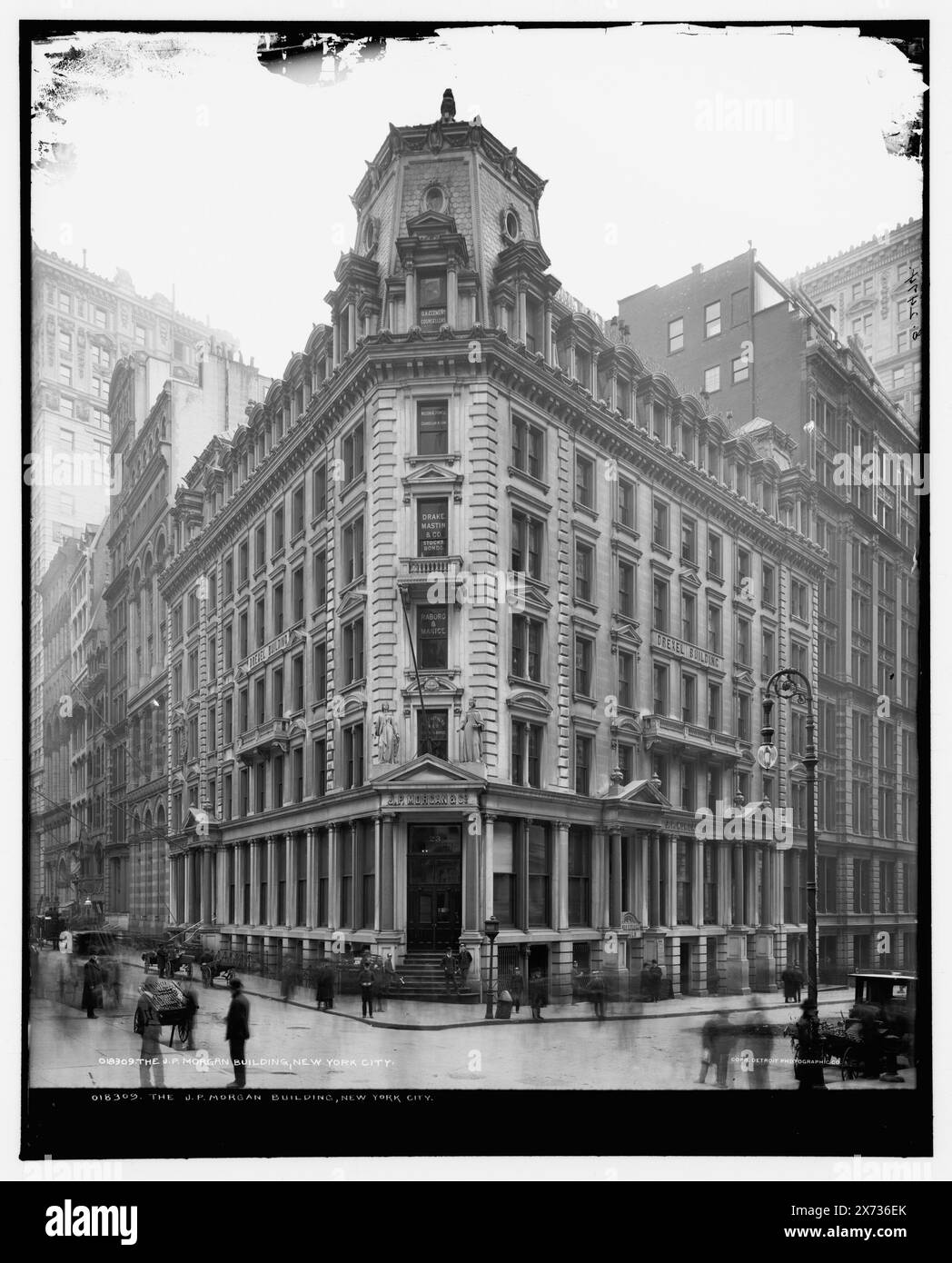 Le J. P Morgan Building, New York City, 'G 2474' sur négatif., Detroit Publishing Co. No. 018309., Gift ; State Historical Society of Colorado ; 1949, Drexel Building (New York, N.Y.), Office Buildings. , États-Unis, New York (State), New York. Banque D'Images