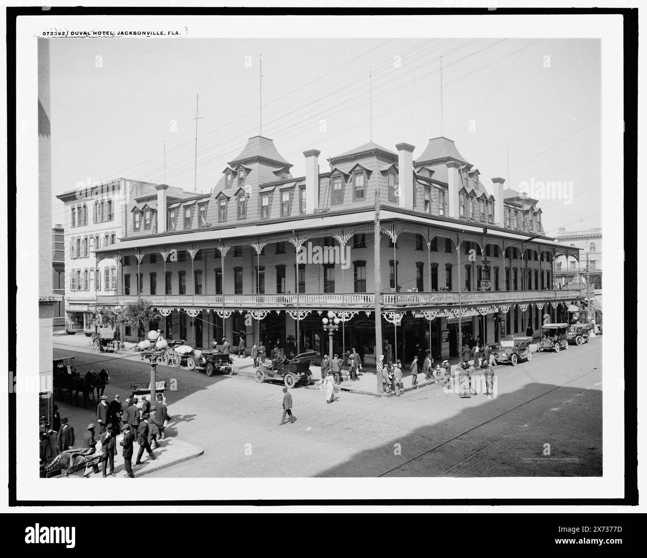 Duval Hotel, Jacksonville, Floride, Detroit Publishing Co. No. 072392., Gift ; State Historical Society of Colorado ; 1949, Hôtels. , Rues. , États-Unis, Floride, Jacksonville. Banque D'Images