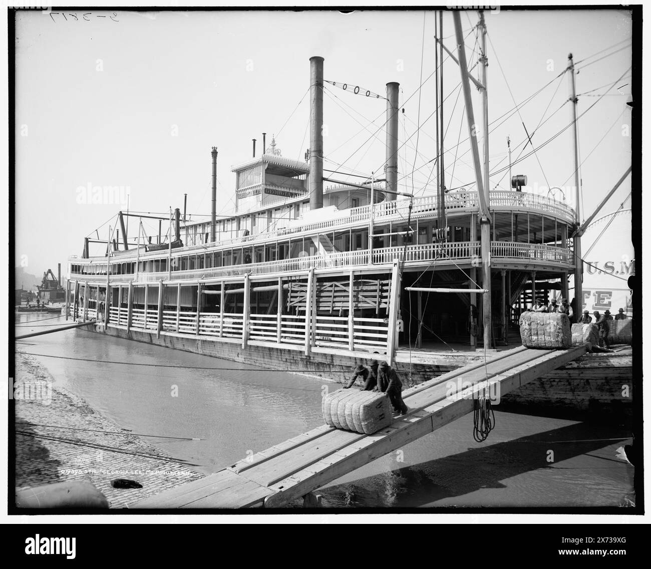 Str. Georgia Lee, Memphis, Tenn., date basée sur Detroit, catalogue P (1906)., 'G 3817' sur négatif., Detroit Publishing Co. No. 019390., Gift ; State Historical Society of Colorado ; 1949, Georgia Lee (Stern Wheeler), Stern Wheelers. , Expédition. , États-Unis, Tennessee, Memphis. Banque D'Images