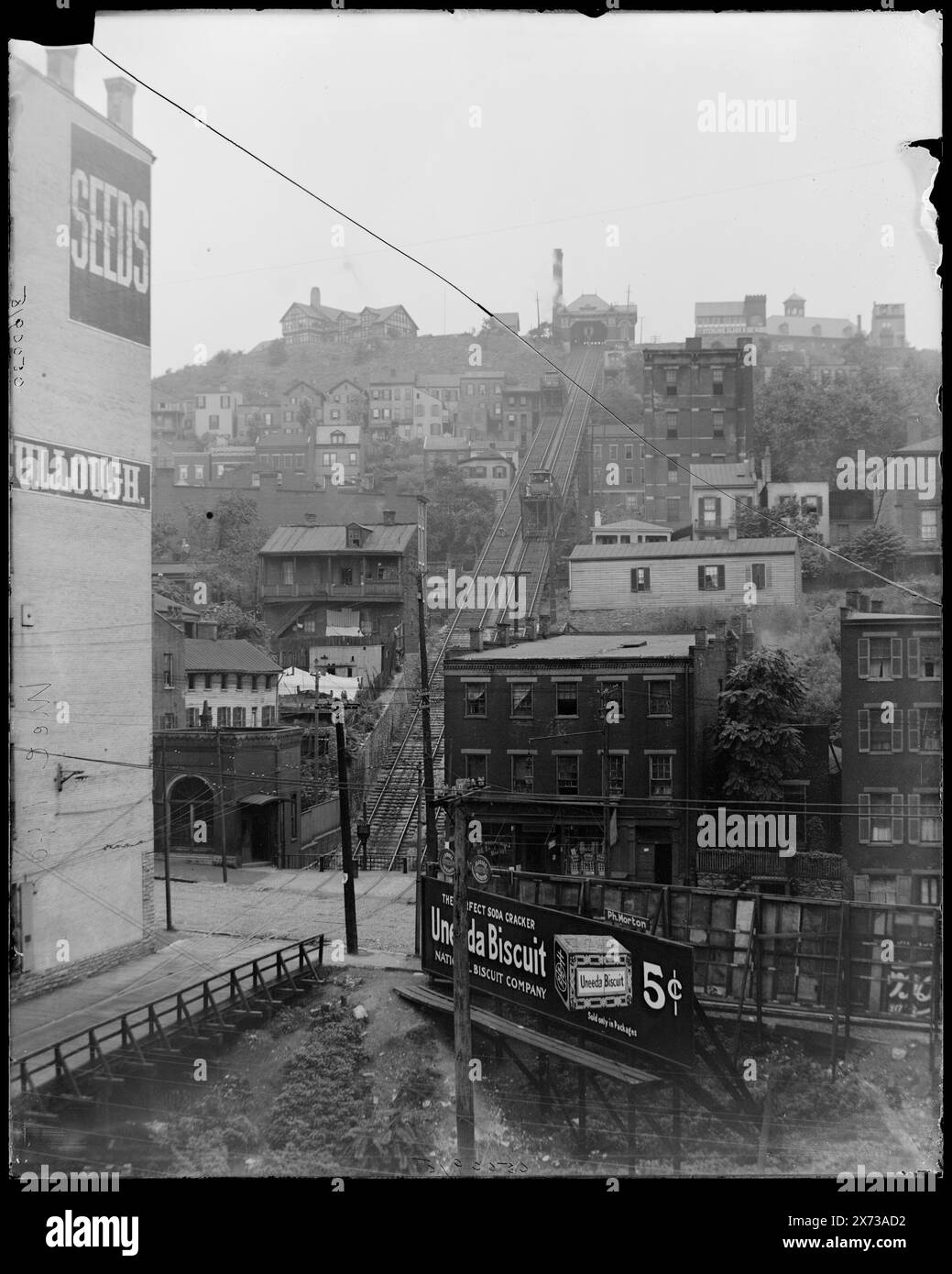 Mount Adams incline, Cincinnati, Ohio, titre de la veste., seulement la partie inférieure du négatif filmé sur vidéodisque, mais le négatif entier est dans la collection., 'MCC 1140' sur négatif., Detroit Publishing Co. No. 500918., Gift ; State Historical Society of Colorado ; 1949, incliné chemins de fer. , États-Unis, Ohio, Cincinnati. Banque D'Images