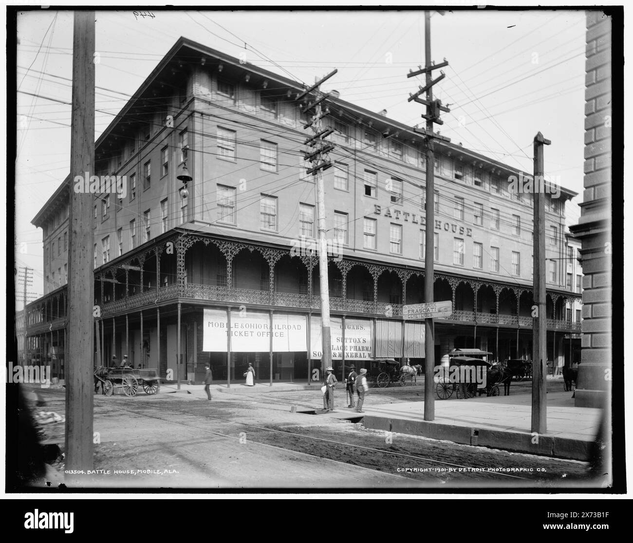 Battle House, Mobile, Ala., '449' sur négatif., Detroit Publishing Co. No. 013504., Gift ; State Historical Society of Colorado ; 1949, Streets. , Hôtels. , États-Unis, Alabama, Mobile. Banque D'Images