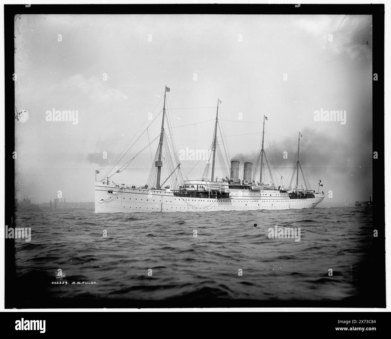 S.S. Fulda, attribution à Johnston sur la base du négatif D4-22369., Detroit Publishing Co. No. 022359., Gift ; State Historical Society of Colorado ; 1949, Fulda (Steamship), Ocean Liners. Banque D'Images