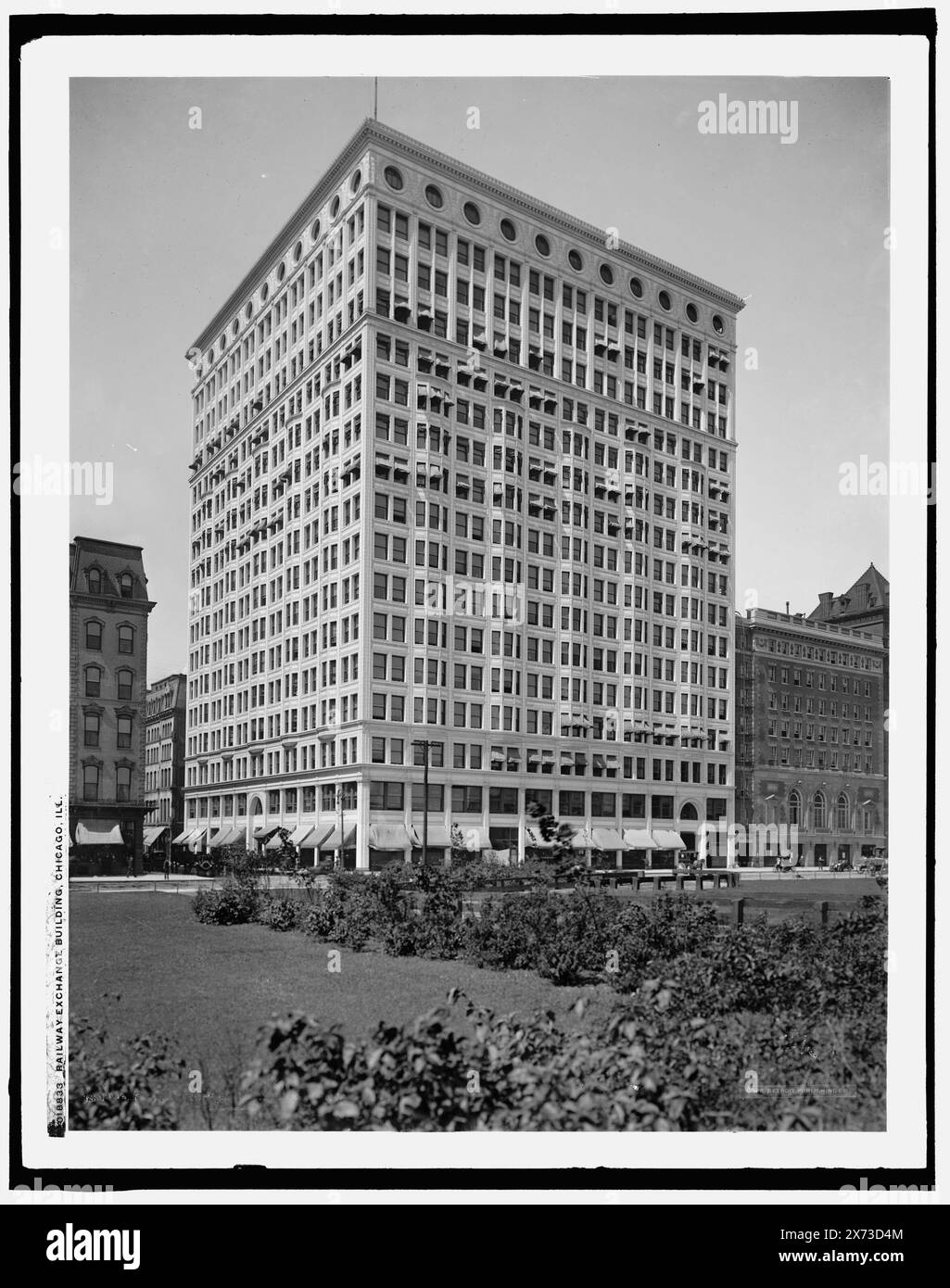 Railway Exchange Building, Chicago, Ill., date basée sur Detroit, catalogue P (1906)., Detroit Publishing Co. No. 018833., Gift ; State Historical Society of Colorado ; 1949, Office Buildings. , États-Unis, Illinois, Chicago. Banque D'Images