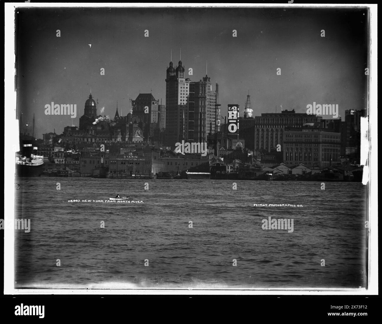 New York de North River, titre continue dans Detroit catalogue J (1901) : , . Pied de Cortland Street., transparent en verre correspondant (même code de série) disponible sur vidéodisque cadre 1A-28992., Detroit Publishing Co. No. 08847., Gift ; State Historical Society of Colorado ; 1949, Rivers. , États-Unis, New York (State), New York. , États-Unis, New York (État), Hudson River. Banque D'Images
