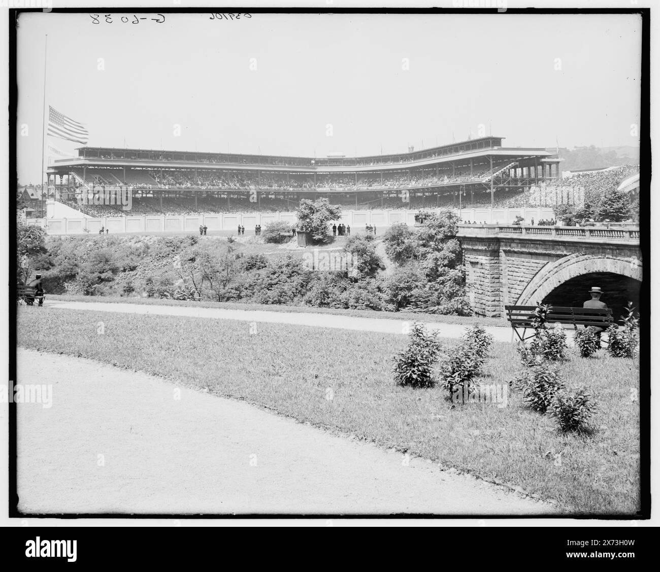 Forbes Field, Pittsburgh, Pa., titre de veste., 'G 6038' sur négatif., Detroit Publishing Co. no. 039106., Gift ; State Historical Society of Colorado ; 1949, stades. , États-Unis, Pennsylvanie, Pittsburgh. Banque D'Images