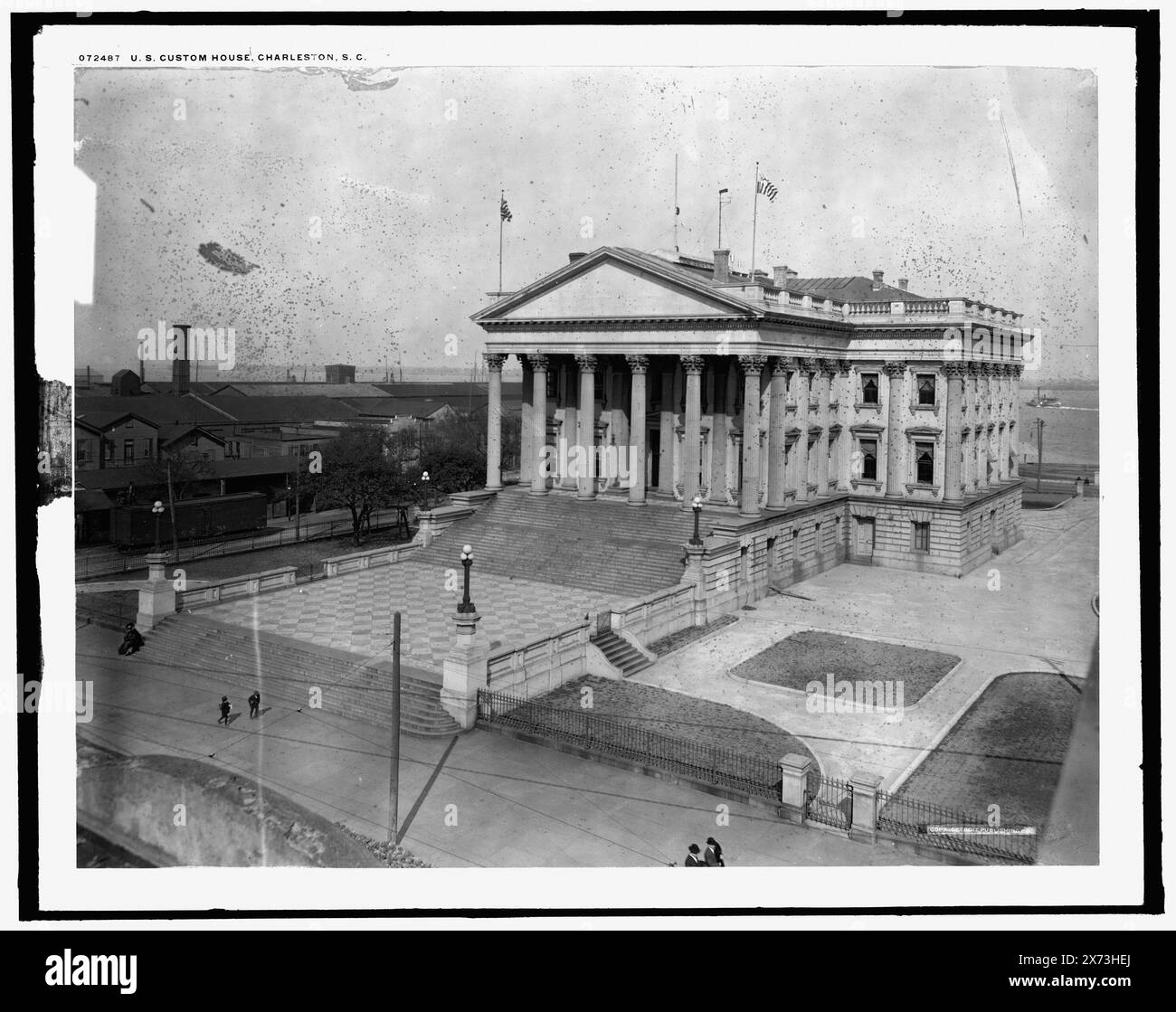 U.S. Custom House, Charleston, S.C., étiquette sur négatif : 6 More., Detroit Publishing Co. No. 072487., Gift ; State Historical Society of Colorado ; 1949, Customhouses. , États-Unis, Caroline du Sud, Charleston. Banque D'Images