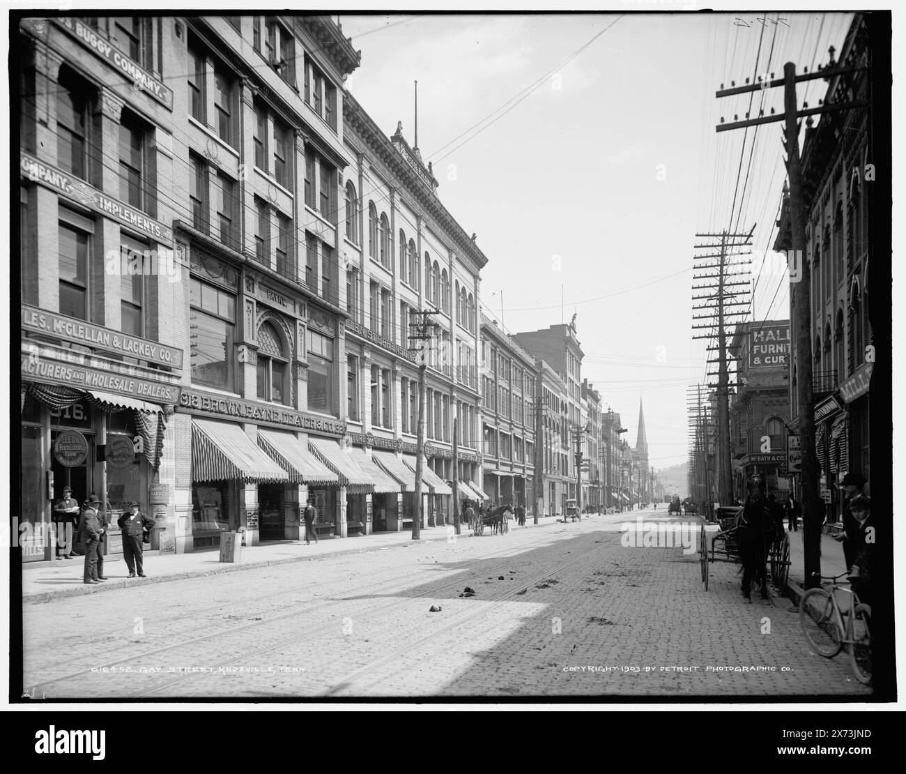 Gay Street, Knoxville, Tenn., '767-G' sur négatif., Detroit Publishing Co. No. 016402., Gift ; State Historical Society of Colorado ; 1949, Streets. , Installations commerciales. , États-Unis, Tennessee, Knoxville. Banque D'Images
