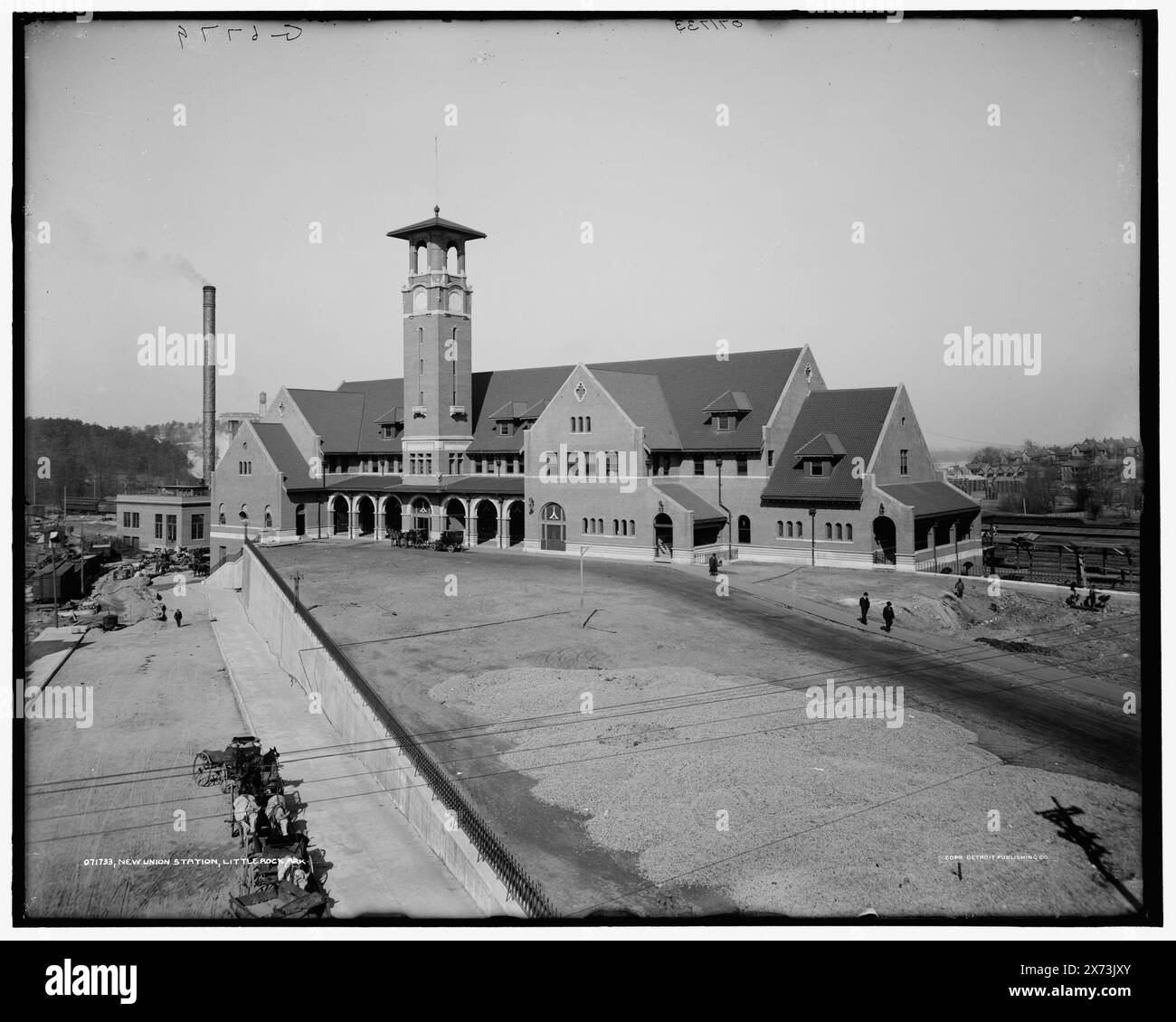 New Union Station, Little Rock, Ark., 'G 6779' sur négatif., Detroit Publishing Co. No. 071733., Gift ; State Historical Society of Colorado ; 1949, Railroad stations. , États-Unis, Arkansas, Little Rock. Banque D'Images