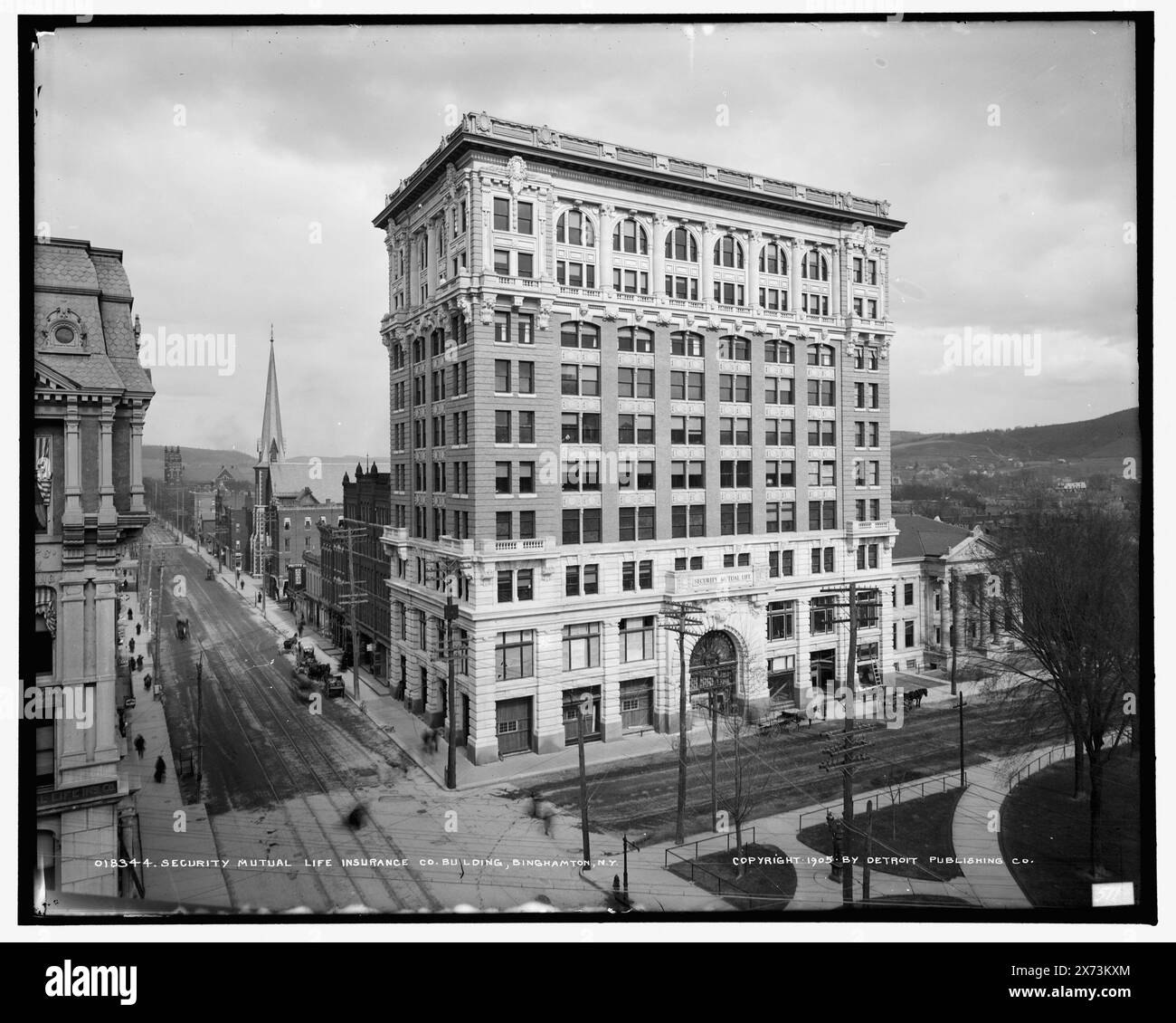 Security Mutual Life Insurance Co. Building, Binghamton, New York, '511' sur négatif., Detroit Publishing Co. No. 018344., Gift ; State Historical Society of Colorado ; 1949, Security Mutual Life Insurance Company. , Immeubles de bureaux. , Assurance. , États-Unis, New York (State), Binghamton. Banque D'Images