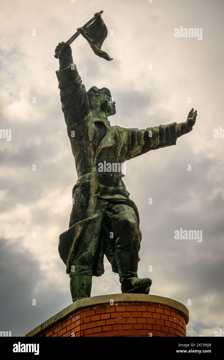 Statue du capitaine Ostapenko au parc Memento, Budapest, Hongrie Banque D'Images