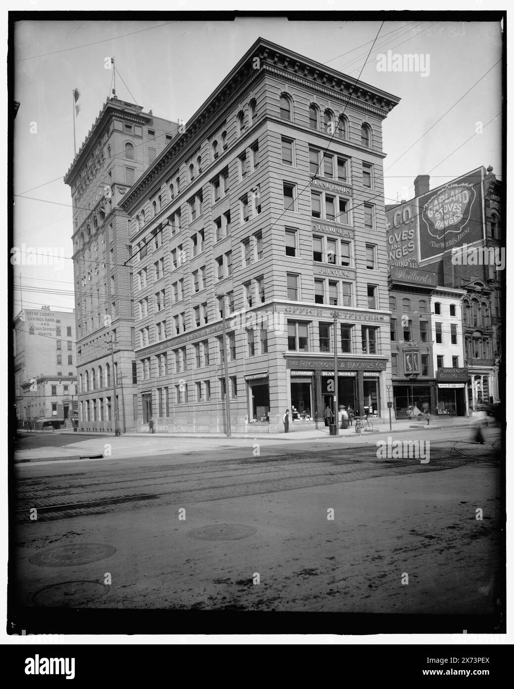 Richmond & Backus Co. Office, Detroit, titre conçu par Cataloger., titre de la veste : R & B Co., '286 special' sur négatif., Detroit Publishing Co. No. 42089., Gift ; State Historical Society of Colorado ; 1949, Papeterie. , Installations commerciales. , Rues. , États-Unis, Michigan, Detroit. Banque D'Images